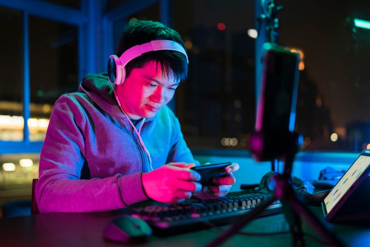 Jogadores competindo em torneios mobile na Folkeen